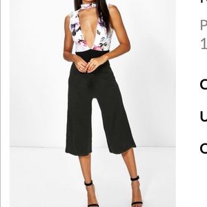 Plunge neck floral romper